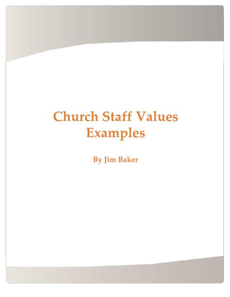It is the passion and calling of our <strong>staff</strong> to carry out our. . Church staff values